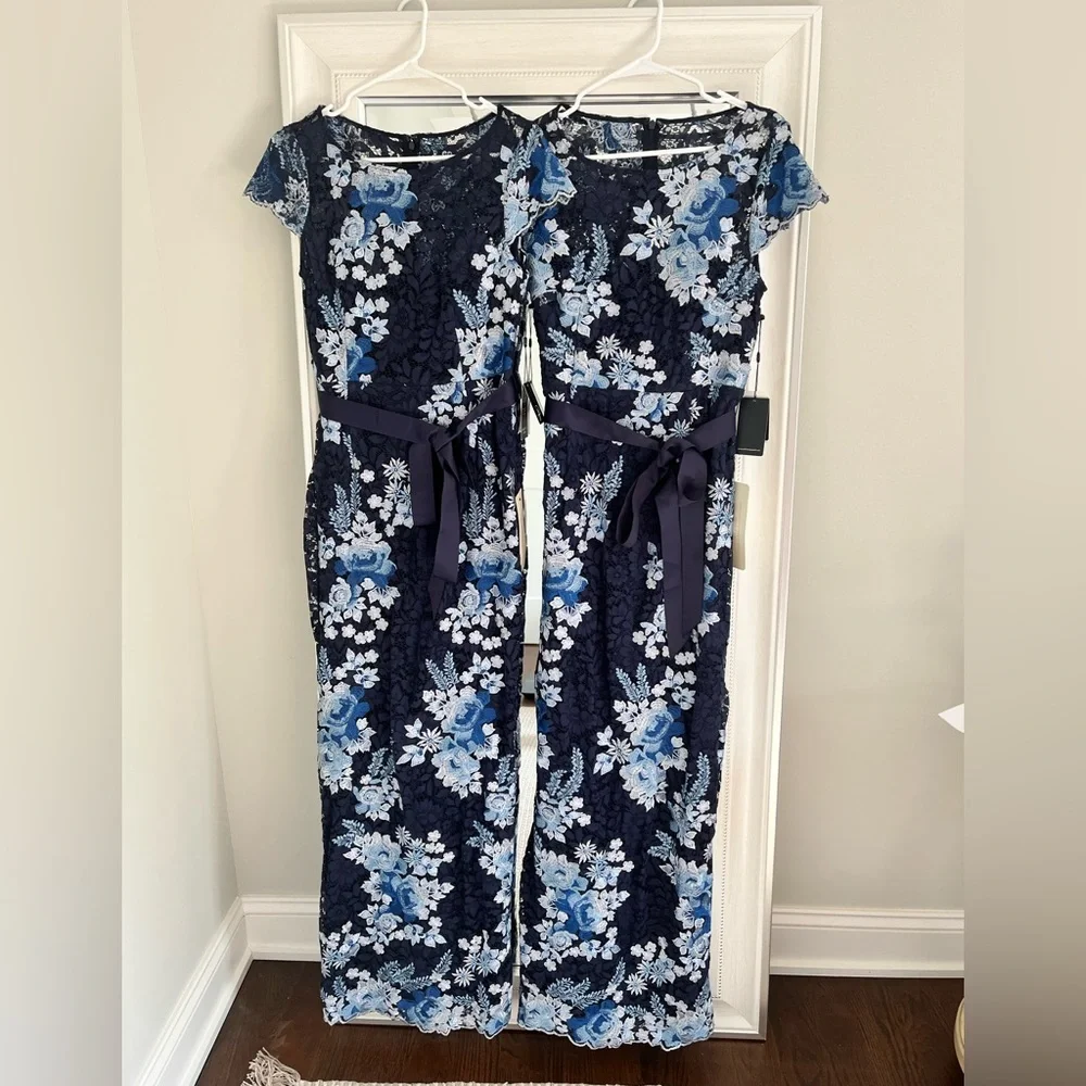 Adrianna Papell Blue Floral Maxi Dress - Picture 1 of 3